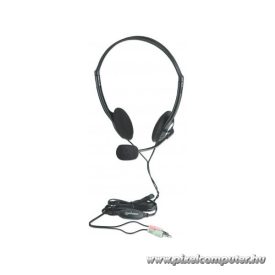   Manhattan Fejhallgató -  Sztereó fejhallgató mikrofonnal, hangerőszabályzó, fekete