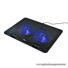 Bluestork Notebook Hűtőpad 17"-ig - NB-COOLER-ONE (LED, 2xUSB-A)
