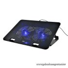 Bluestork Notebook Hűtőpad 17"-ig - NB-COOLER-ONE (LED, 2xUSB-A)
