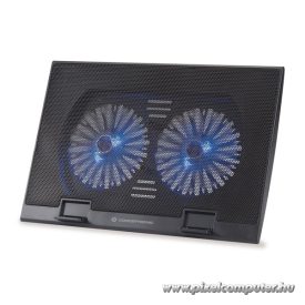   Conceptronic Notebook Hűtőpad 17"-ig - THANA02B (USB, 2x12,5cm, állítható magasság, csúszásmentes, fekete)