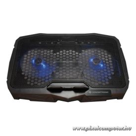   Conceptronic Notebook Hűtőpad 17"-ig - THANA07B (USB, 2x12,5cm, állítható magasság, csúszásmentes, fekete)