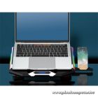 Conceptronic Notebook Hűtőpad 17"-ig - THYIA01B (USB, 6x12,5cm, LCD kijelző, állítható magasság, csúszásmentes, fekete)
