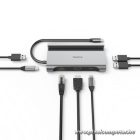 Hama USB HUB - 200143 (USB-C 7in1, 3xUSB 3.1, 2xUSB-C, 1xHDMI, 1xLAN, 100W PD, szürke)