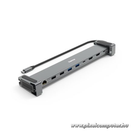 Hama USB HUB - 200145 (USB-C 9n1, 3xUSB 3.1, 2xUSB 2.0, 2xUSB-C, 1xHDMI, 1xLAN, 100W PD, szürke)