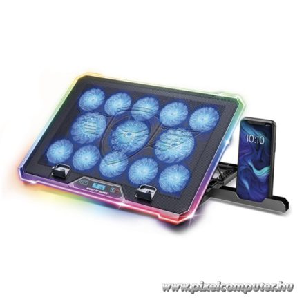 Spirit of Gamer Notebook Hűtőpad 17"-ig - AIRBLADE 1300 RGB (25,8dB; max. 169 m3/h; 10x6cm+3x8cm, RGB LED, 2xUSB2.0)