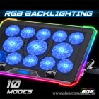 Spirit of Gamer Notebook Hűtőpad 17"-ig - AIRBLADE 1300 RGB (25,8dB; max. 169 m3/h; 10x6cm+3x8cm, RGB LED, 2xUSB2.0)
