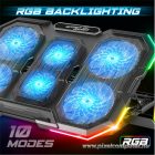 Spirit of Gamer Notebook Hűtőpad 17"-ig - AIRBLADE 700 RGB (29dB; max. 180 m3/h; 4x10cm+2x7cm, RGB LED, 2xUSB2.0)