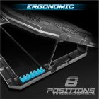 Spirit of Gamer Notebook Hűtőpad 17"-ig - AIRBLADE 700 RGB (29dB; max. 180 m3/h; 4x10cm+2x7cm, RGB LED, 2xUSB2.0)