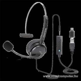   Advance Fejhallgató - SMARTPHONICS 350 (3,5mm Jack/USB, 1,5m kábel, fekete)