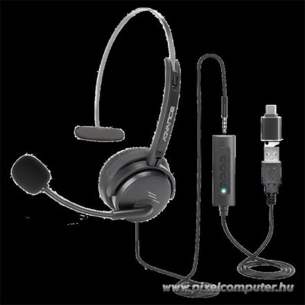 Advance Fejhallgató - SMARTPHONICS 350 (3,5mm Jack/USB, 1,5m kábel, fekete)