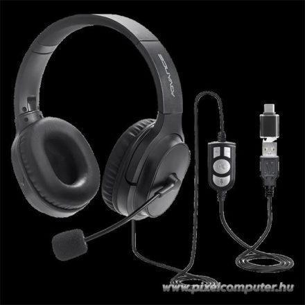 Advance Fejhallgató - SMARTPHONICS 550 (USB, 1,9m kábel, fekete)