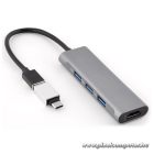 Bluestork USB Hub - HUB-MINI (USB-A to 3xUSB 2.0 port + 1x USB-C, 1xHDMI, USB3.0, szürke)