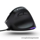 Bluestork Egér - M-W-ERGO-LUMI (Ergonomic, 3600 DPI, 6 gomb, optikai, RGB, fekete)