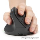 Bluestork Vezeték nélküli Egér - M-WL-ERGO-LUMI-L (Ergonomic, Rechargeable, Balkezes, 2400 DPI, 6 gomb, optikai, fekete)
