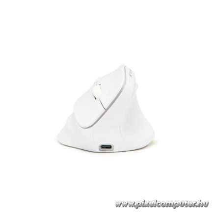 Bluestork Vezeték nélküli Egér - M-WL-ERGO-LUMI-W (Ergonomic, Rechargeable, 2400 DPI, 6 gomb, optikai, fehér)