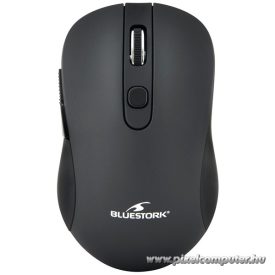   Bluestork Vezeték nélküli Egér - M-WL-OFF60-BLACK (1600 DPI, 6 gomb, optikai, fekete)