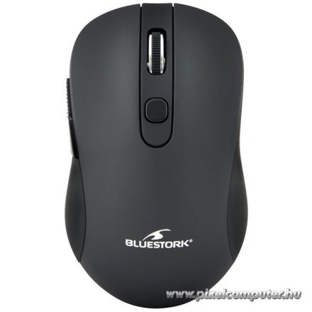 Bluestork Vezeték nélküli Egér - M-WL-OFF60-BLACK (1600 DPI, 6 gomb, optikai, fekete)