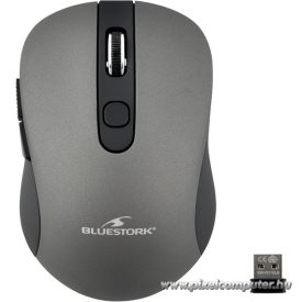   Bluestork Vezeték nélküli Egér - M-WL-OFF60-GREY (1600 DPI, 6 gomb, optikai, szürke)