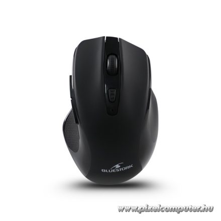 Bluestork Vezeték nélküli Egér - M-WL-OFF75-BLACK (Rechargeable, Bluetooth, 1600 DPI, 6 gomb, optikai, fekete)