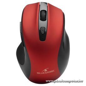   Bluestork Vezeték nélküli Egér - M-WL-OFF75-RED (Rechargeable, 1600 DPI, 6 gomb, optikai, piros)