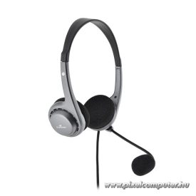   Bluestork Fejhallgató - MC101 Office Headset (mikrofon; hangerő szabályzó, 3,5 Jack, szürke)