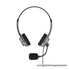 Bluestork Fejhallgató - MC101 Office Headset (mikrofon; hangerő szabályzó, 3,5 Jack, szürke)
