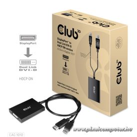   Club 3D Átalakító - CAC-1010 (DisplayPort to 2xDVI-A HDCP ON, 4K30Hz, 2560x1600@60Hz, 60cm)