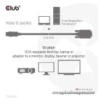Club 3D Kábel - CAC-1012 (DisplayPort to VGA, 2m, 28AWG, Full HD 1080p, Aranyozott csatlakozók)