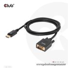 Club 3D Kábel - CAC-1012 (DisplayPort to VGA, 2m, 28AWG, Full HD 1080p, Aranyozott csatlakozók)