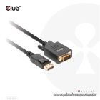 Club 3D Kábel - CAC-1012 (DisplayPort to VGA, 2m, 28AWG, Full HD 1080p, Aranyozott csatlakozók)