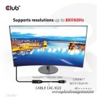 Club 3D Kábel - CAC-1022 (DisplayPort 1.4 HBR3, 8K60Hz, 4K144Hz, 2m, M/F, 32.4Gbps)