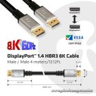 Club 3D Kábel - CAC-1069 (DisplayPort 1.4 HBR3 8K @60Hz, 32.4Gbps, 4m, 24AWG, DSC 1.2, VESA, M/M)
