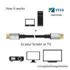 Club 3D Kábel - CAC-1069 (DisplayPort 1.4 HBR3 8K @60Hz, 32.4Gbps, 4m, 24AWG, DSC 1.2, VESA, M/M)