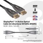 Club 3D Kábel - CAC-1079 (DisplayPort 1.4 Aktív Optikai Egyir. M/M, 8K@60Hz, 20m)