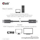 Club 3D Kábel - CAC-1083 (DisplayPort 1.4 to HDMI 2.0, aktív adapter, 4K60Hz, HDR, 2m)