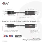 Club 3D Kábel - CAC-1087 (DisplayPort 1.4 to HDMI 8K60Hz HDR10, 3m, M/M)
