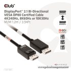 Club 3D Kábel - CAC-1091 (DisplayPort 2.1,  DP80, 4K240Hz, 1.2m, Bidirectional, M/M)