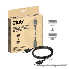   Club 3D Kábel - CAC-1092 (DisplayPort 2.1, DP80, 8K240Hz, 1.6m, Bi-Directional, M/M)