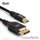 Club 3D Kábel - CAC-1116 (Mini DisplayPort to DisplayPort, DP80, Bidirektional, VESA, 4K240Hz, 8K60Hz, 10K60Hz, 1m)