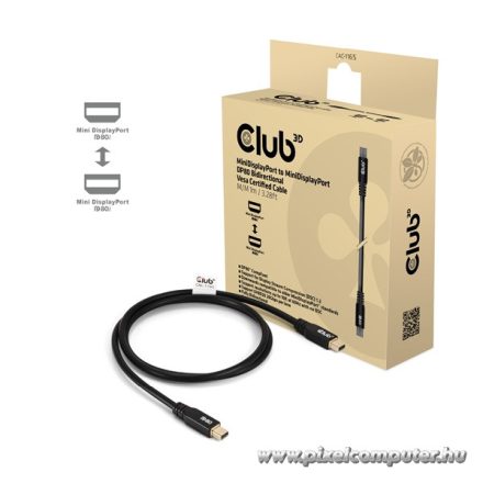 Club 3D Kábel - CAC-1165 (Mini DisplayPort  M/M, DP80, 80Gbps, 1m, 4K240Hz/8K60Hz/10K60Hz)