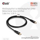 Club 3D Kábel - CAC-1165 (Mini DisplayPort  M/M, DP80, 80Gbps, 1m, 4K240Hz/8K60Hz/10K60Hz)