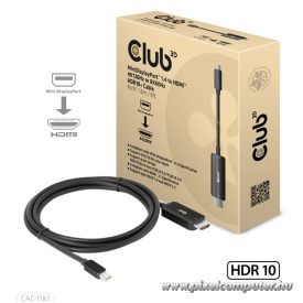   Club 3D Átalakító - CAC-1187 (Mini DisplayPort 1.4 to HDMI 4K120Hz / 8K60Hz HDR10+, 1.8m)