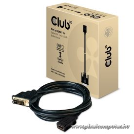   Club 3D Kábel - CAC-1211 (DVI-D to HDMI 1.4, 2m, M/F, kétirányú, UHD 4K30Hz, Arany érintkezők)