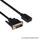 Club 3D Kábel - CAC-1211 (DVI-D to HDMI 1.4, 2m, M/F, kétirányú, UHD 4K30Hz, Arany érintkezők)
