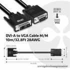Club 3D Kábel - CAC-1243 (DVI-A to VGA M/M, 3 m, 28AWG, 1600x1200 60Hz)