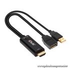 Club 3D Átalakító - CAC-1331 (HDMI 2.0 to DisplayPort 1.2 4K60Hz HDR M/F, USB-A táp, 25cm)