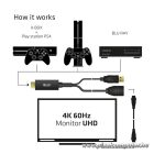 Club 3D Átalakító - CAC-1331 (HDMI 2.0 to DisplayPort 1.2 4K60Hz HDR M/F, USB-A táp, 25cm)