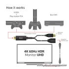 Club 3D Átalakító - CAC-1331 (HDMI 2.0 to DisplayPort 1.2 4K60Hz HDR M/F, USB-A táp, 25cm)