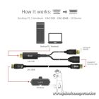 Club 3D Átalakító - CAC-1331 (HDMI 2.0 to DisplayPort 1.2 4K60Hz HDR M/F, USB-A táp, 25cm)