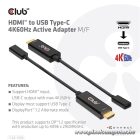 Club 3D Átalakító - CAC-1333 (HDMI to USB-C aktív, 4K60Hz, M/F)